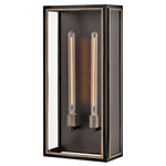Shaw Outdoor Wall Sconce - Black / Clear