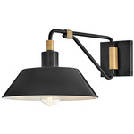 Brewster Outdoor Wall Light - Black / Heritage Brass