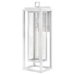 Republic 120V Outdoor Wall Sconce - Textured White / Clear Seedy