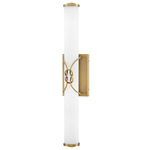 Kitts Bathroom Vanity Light - Lacquered Brass / Etched White