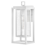 Republic 120V Outdoor Wall Sconce - Textured White / Clear Seedy