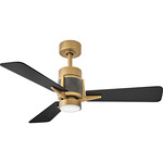 Atticus Smart Ceiling Fan with Light - Heritage Brass / Matte Black