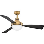 Oliver Smart Ceiling Fan with Light - Heritage Brass / Matte Black