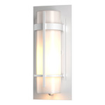 Banded Small Outdoor Wall Sconce - Coastal White / Opal
