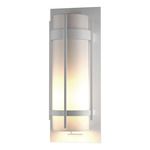 Banded Outdoor Wall Sconce - Coastal White / Opal