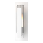 Vertical Bar Fluted Outdoor Wall Sconce - Coastal White / Clear