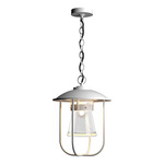 Erlenmeyer Outdoor Pendant - Coastal White / Clear