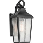 Forestdale Outdoor Wall Sconce - Textured Black / Clear Seeded