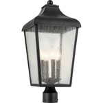 Forestdale Post Light - Textured Black / Clear Seeded
