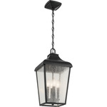 Forestdale Outdoor Pendant - Textured Black / Clear Seeded