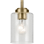 Winslow Pendant - Natural Brass / Clear Seeded