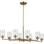 Winslow Oval Chandelier - Natural Brass / Clear Seeded