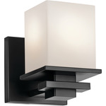 Tully Wall Sconce - Black / Satin Etched