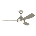 Ample Ceiling Fan with Color Select Light - Brushed Nickel / Silver