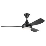 Ample Ceiling Fan with Color Select Light - Satin Black / Satin Black
