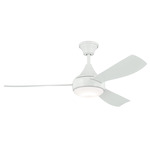 Ample Ceiling Fan with Color Select Light - White / White