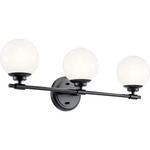 Benno Bathroom Vanity Light - Black / Opal