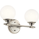 Benno Bathroom Vanity Light - Polished Nickel / Opal