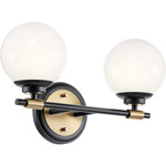 Benno Bathroom Vanity Light - Champagne Bronze / Black / Opal