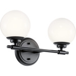 Benno Bathroom Vanity Light - Black / Opal