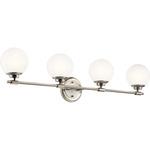 Benno Bathroom Vanity Light - Polished Nickel / Opal