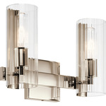 Jemsa Bathroom Vanity Light - Polished Nickel / Clear