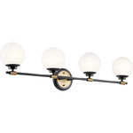 Benno Bathroom Vanity Light - Champagne Bronze / Black / Opal