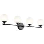 Benno Bathroom Vanity Light - Black / Opal