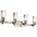 Jemsa Bathroom Vanity Light - Brushed Nickel / Clear