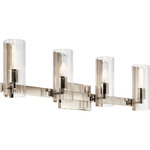 Jemsa Bathroom Vanity Light - Polished Nickel / Clear