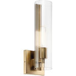 Jemsa Wall Sconce - Champagne Bronze / Clear