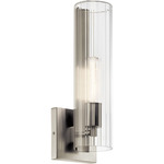 Jemsa Wall Sconce - Brushed Nickel / Clear