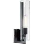 Jemsa Wall Sconce - Black / Clear