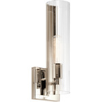 Jemsa Wall Sconce - Polished Nickel / Clear