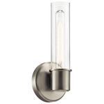 Aviv Wall Sconce - Brushed Nickel / Clear