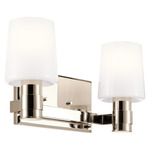 Adani Bathroom Vanity Light - Polished Nickel / Opal