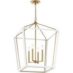 Delvin Pendant - Champagne Bronze / White / Clear