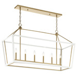 Delvin Linear Chandelier - Champagne Bronze / White / Clear