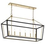 Delvin Linear Chandelier - Champagne Bronze / Black / Clear