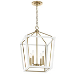 Delvin Pendant - Champagne Bronze / White / Clear