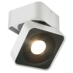 Solo Square Adjustable Ceiling Spot Light - White / Frosted