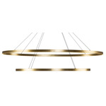 Ovale Chandelier - Brushed Gold / White