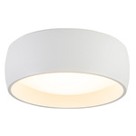 Savile Ceiling Flush Light - White / White