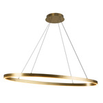 Ovale Linear Pendant - Brushed Gold / White