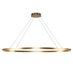 Ovale Linear Pendant - Brushed Gold / White