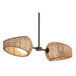 Lanai Linear Indoor / Outdoor Pendant - Black / Rattan