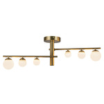 Juniper Semi Flush Ceiling Light - Brushed Gold / Opal