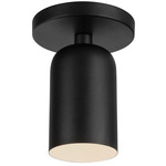 Nola Semi Flush Ceiling Light - Black / Black
