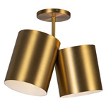 Keiko Semi Flush Ceiling Light - Brushed Gold