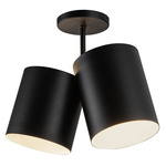 Keiko Semi Flush Ceiling Light - Matte Black